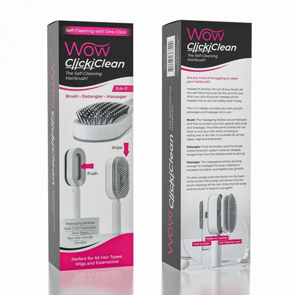 WOW ClickiClean: The Self-Cleaning Hairbrush | As Seen On Social!