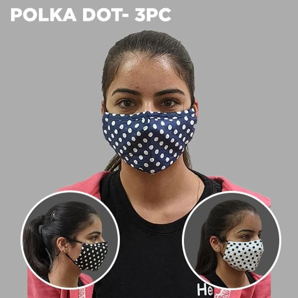 Quantum 2-Ply Cotton Reusable Face Mask (Set of 3 Masks)