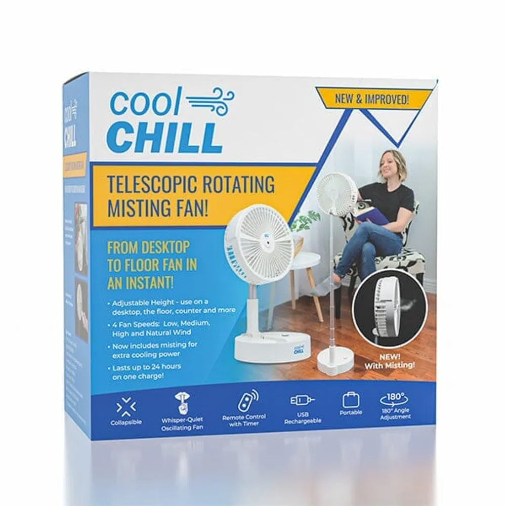 Cool Chill Telescopic Rotating & Misting Fan