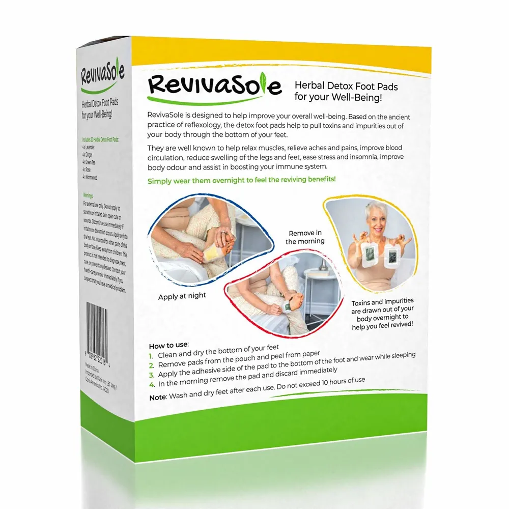 RevivaSole Detox Foot Pads (20 pcs) - Pain Relief Detox Patch