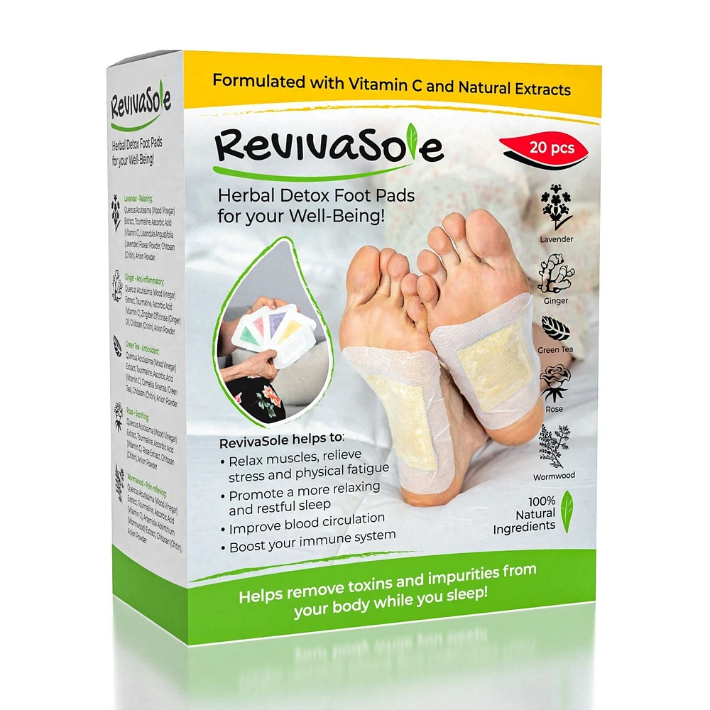 RevivaSole Detox Foot Pads (20 pcs) Pain Relief Detox Patch