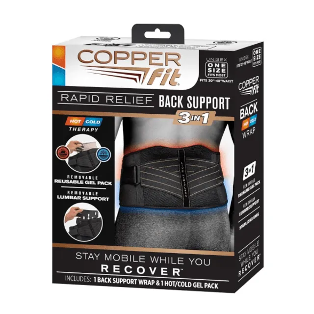 Showcase Copper Fit® Rapid Relief Hot & Cold Unisex Back Brace