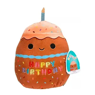 Squishmallows Super Soft Plush Toys | 8" Birthday Squad | Hanina the Chocolate Cake