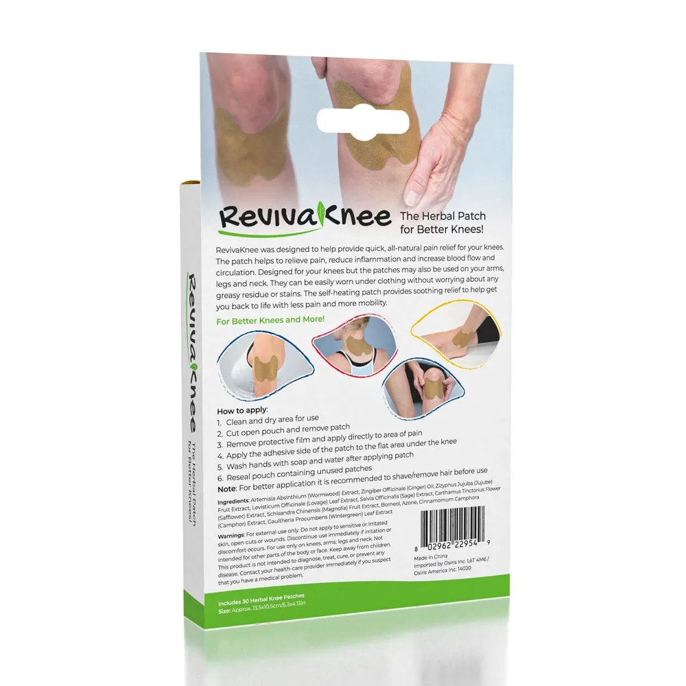 Reviva Knee Herbal Detox Pain Relief Patches (30pc)