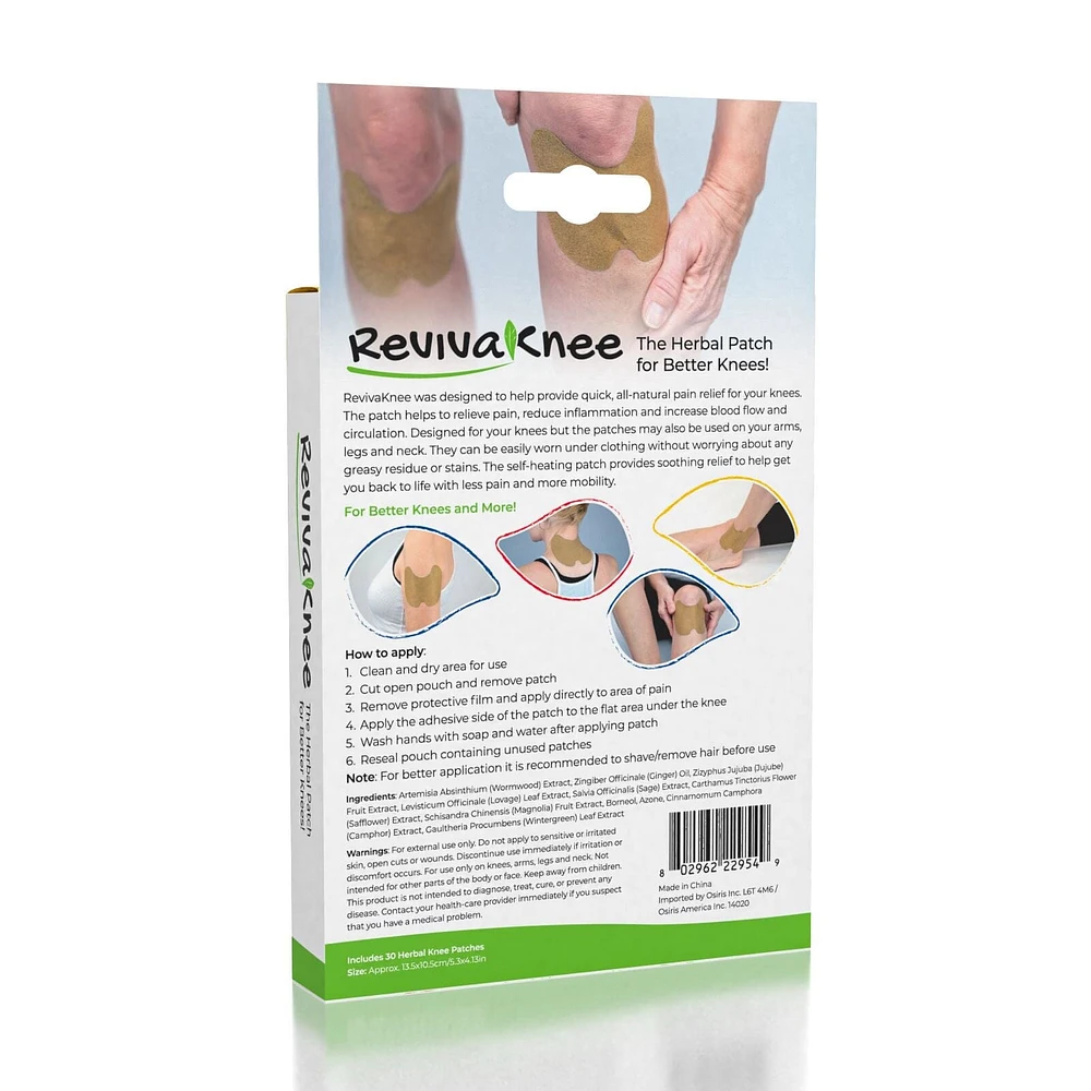 Reviva Knee Herbal Detox Pain Relief Patches (30pc)