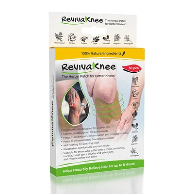 Reviva Knee Herbal Detox Pain Relief Patches (30pc)