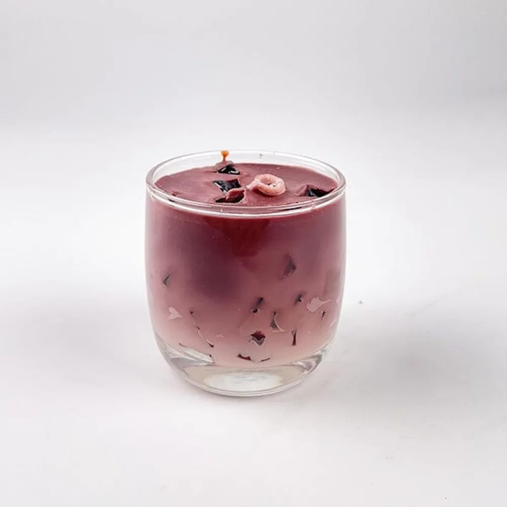 Hidden Gems Strawberries & Cream Drink Novelty Valentine's Day Candle | 1  Ring Inside