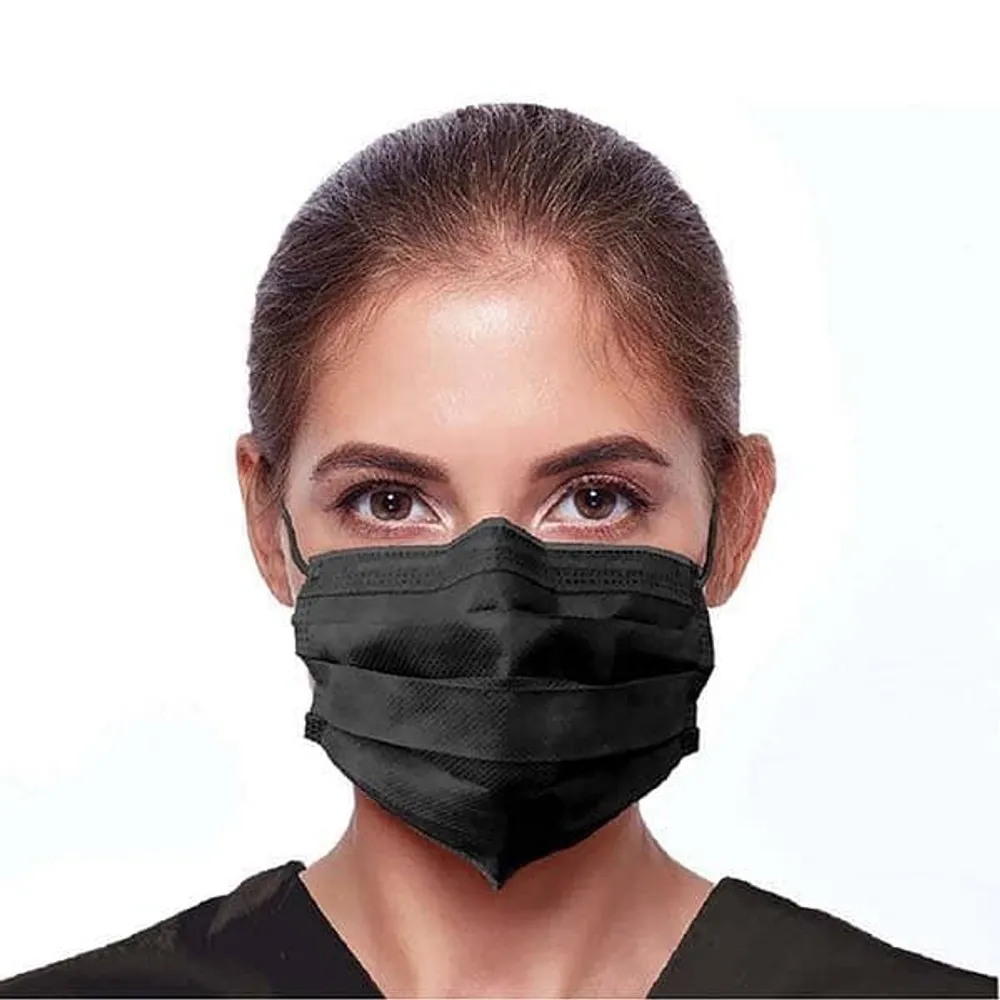 North Shield Black Disposable 4-Ply Masks (50pc) | ASTM Level 3