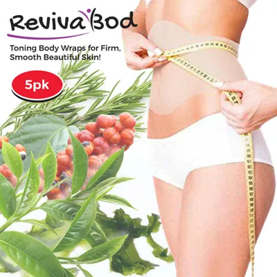 RevivaBod Toning Body Wraps (5pcs) | Seaweed, Green Tea, Rosemary, Guarana