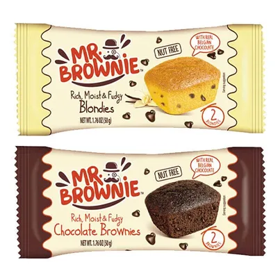 Mr. Brownie™ Nut-Free 2-Pack (50g) Chocolate Brownies OR Blondies