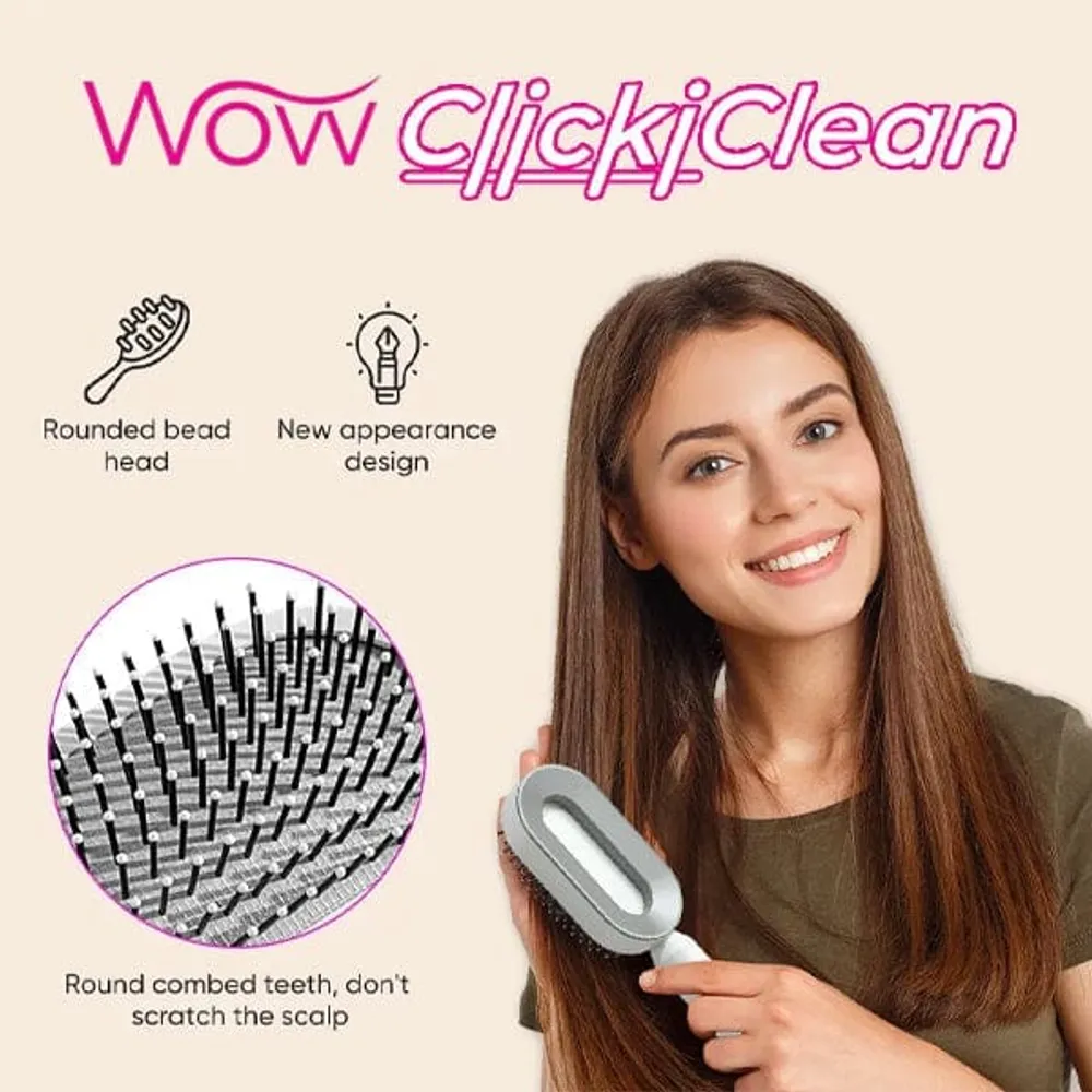 WOW ClickiClean: The Self-Cleaning Hairbrush | As Seen On Social!