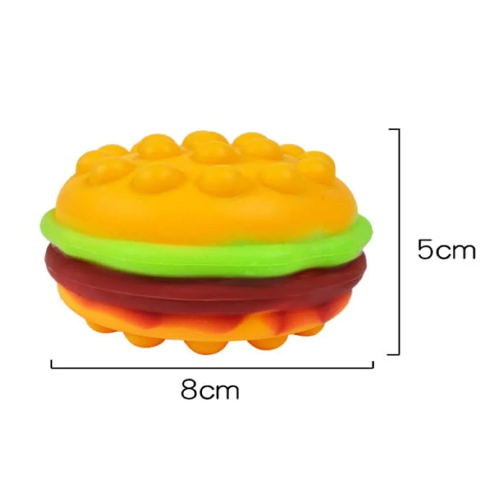 Pop & Play Burger | Silicone Bubble Popper Burger-Shaped Fidget Stress Ball