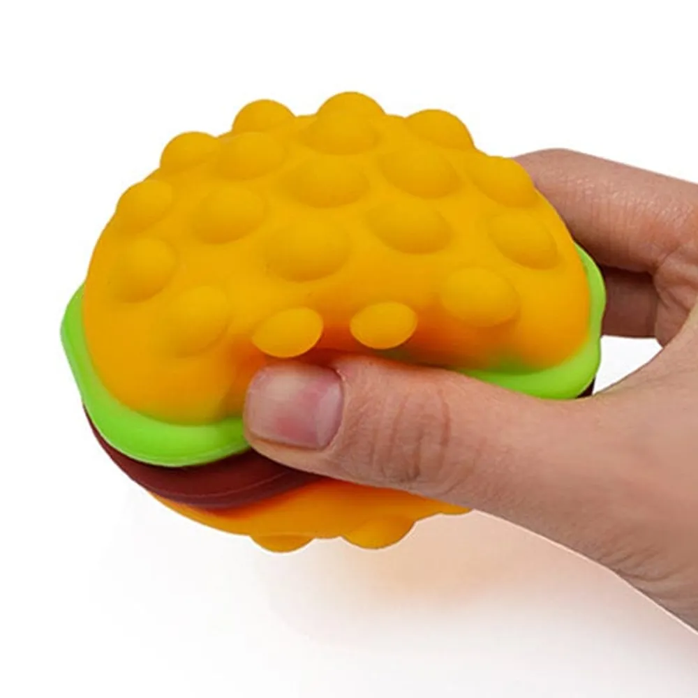 Pop & Play Burger | Silicone Bubble Popper Burger-Shaped Fidget Stress Ball