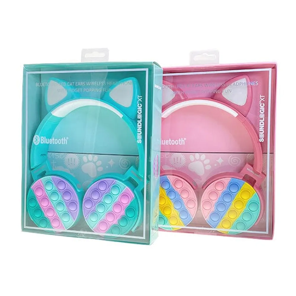 SoundLogicXT Cat Ear LED Wireless Popping Fidget Headphones | Assorted Colors