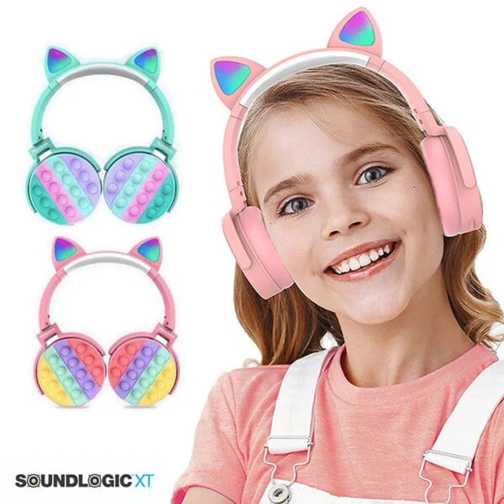 SoundLogicXT Cat Ear LED Wireless Popping Fidget Headphones | Assorted Colors