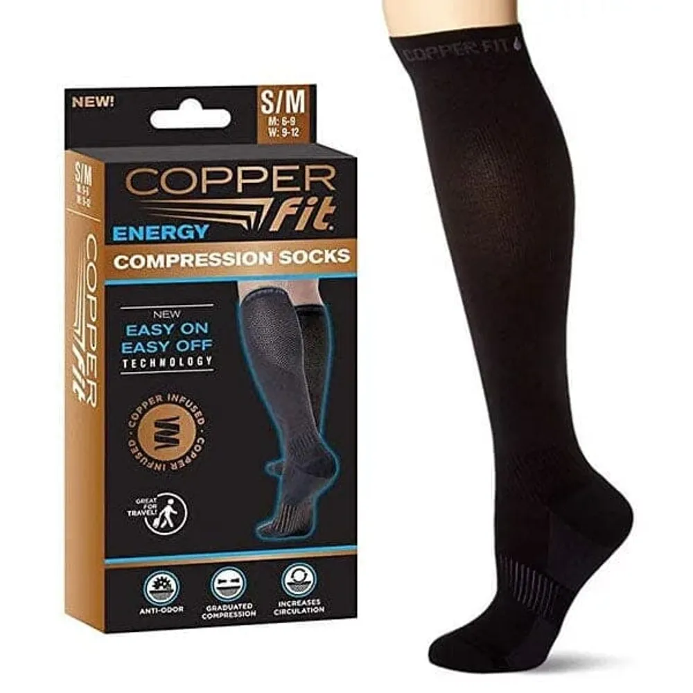 Showcase Copper Fit® Energy Compression Knee-High Unisex Socks (1 Pair)  Multiple Sizes