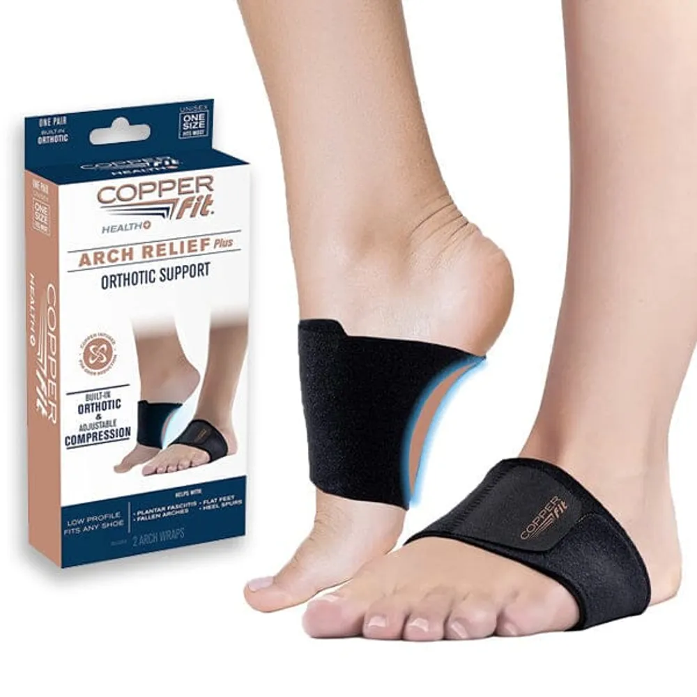 Showcase Copper Fit® Arch Relief Plus Orthotic Support Foot Compression  Bands (1 Pair)