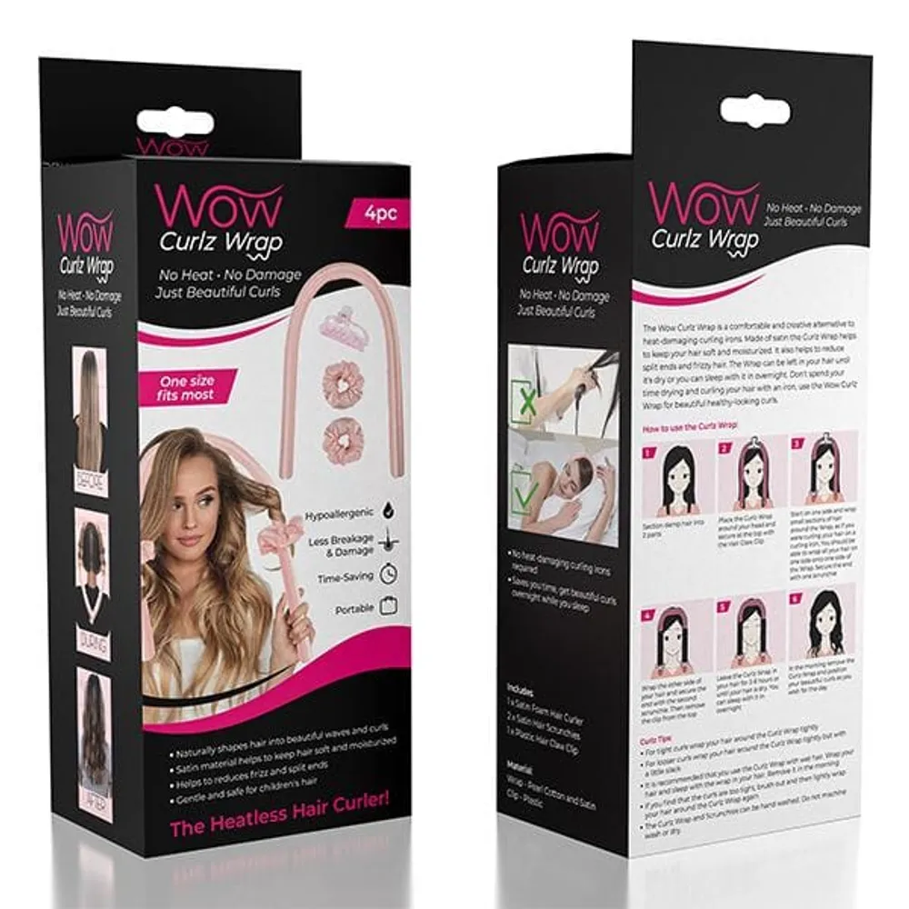 WOW Curlz Wrap | Heatless Satin Hair Curler | As Seen On Social