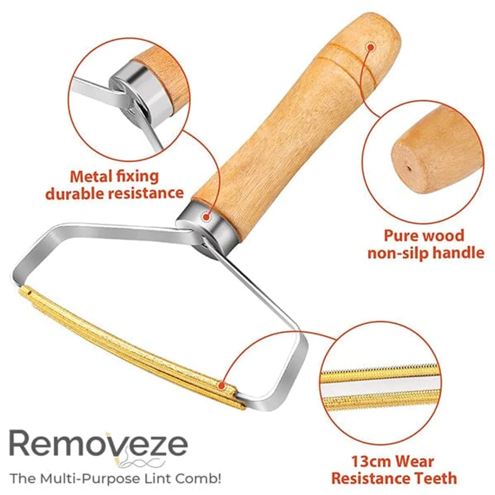 RemovEZE: The Multi-Purpose Lint Cleaner Comb (2pk) | Pure Copper Blades!