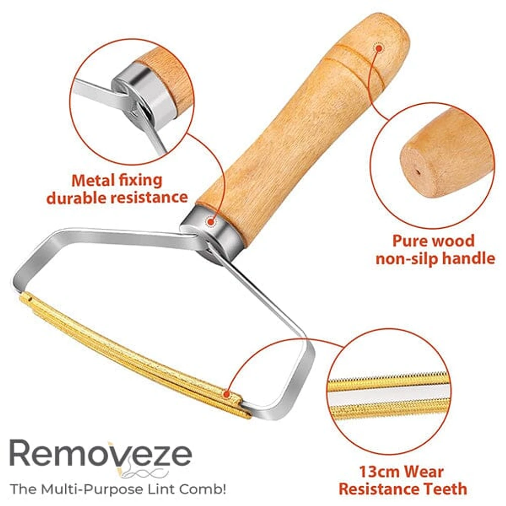 RemovEZE: The Multi-Purpose Lint Cleaner Comb (2pk) | Pure Copper Blades!