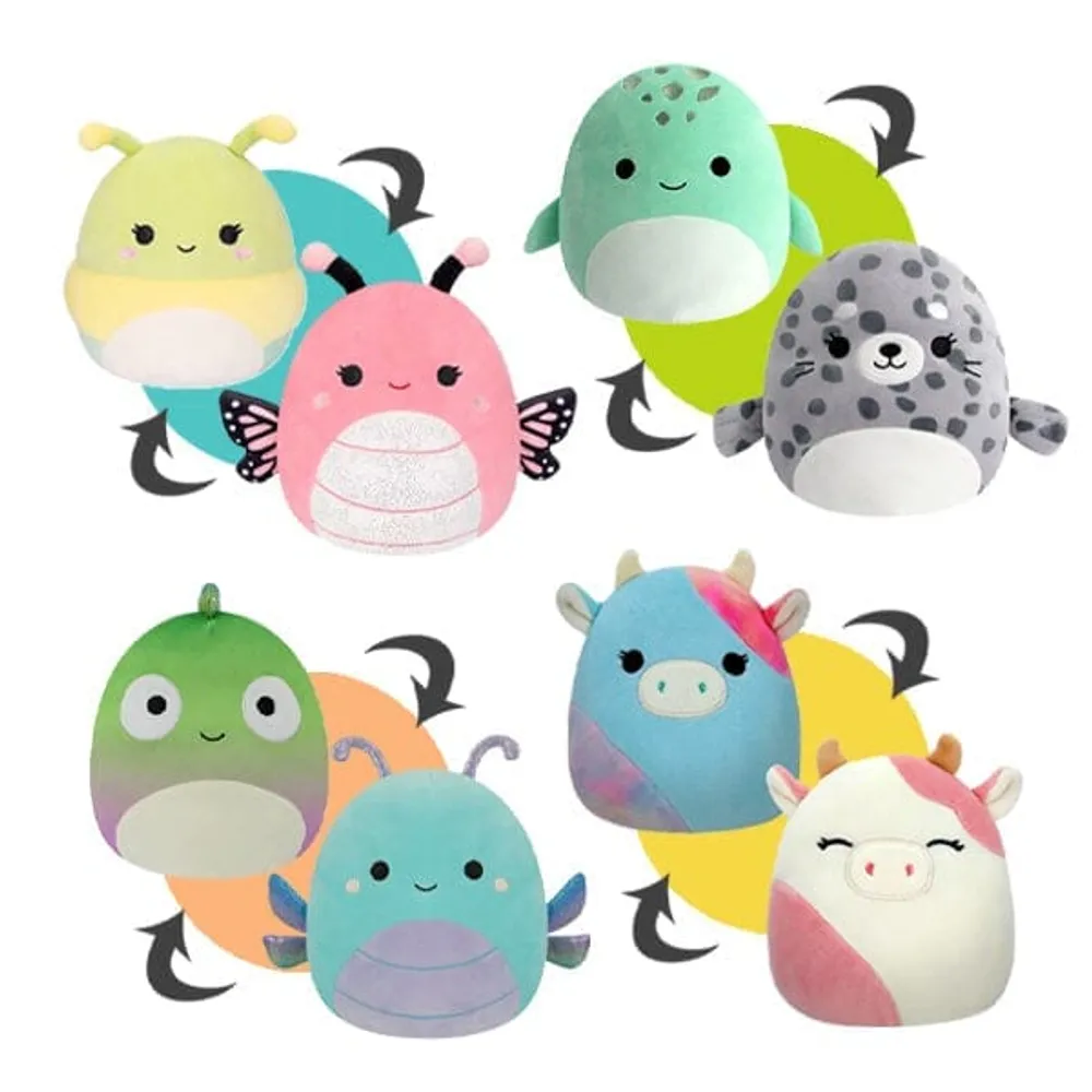 Squishmallows Flip-A-Mallows 5" Reversible Plush Toy | Odile The Seal & Cole The Turtle