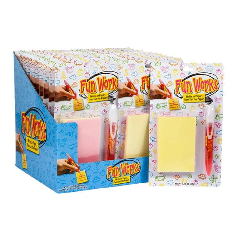 Fun Works Edible Paper Notepad w/ Candy Gel Pen | 24 Sheets