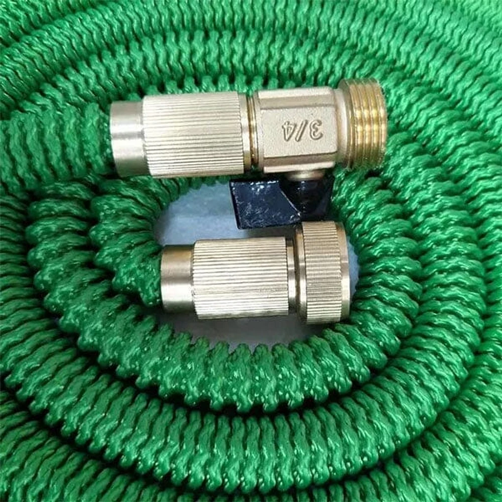 GRO-Hose GREEN | 75ft Expandable Hose With Sprayer Nozzle & Brass Valve