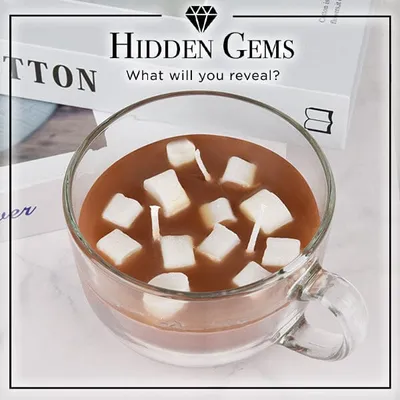 Hidden Gems Hot Chocolate & Marshmallow Novelty Candle | 1 Ring Inside