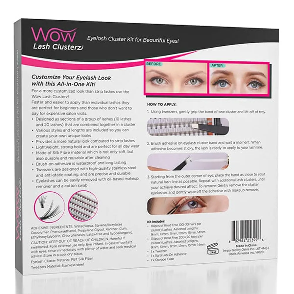 WOW Lash Clusterz Kit | 288 Eyelash Clusters | Includes Glue & Tweezers!