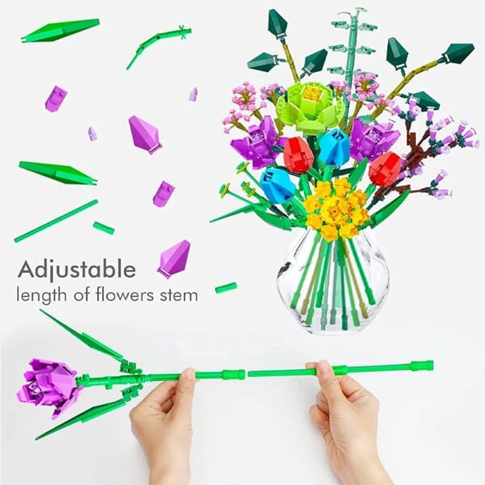 Bloomin' Blox DIY Botanical Building Block Sets: Floral Bouquet (999pc)