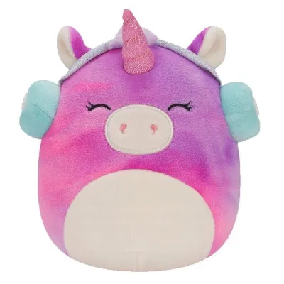 Squishmallows Plush Toys | 5" Little Plush Squad | Lola The Unicorn (Earmuffs)