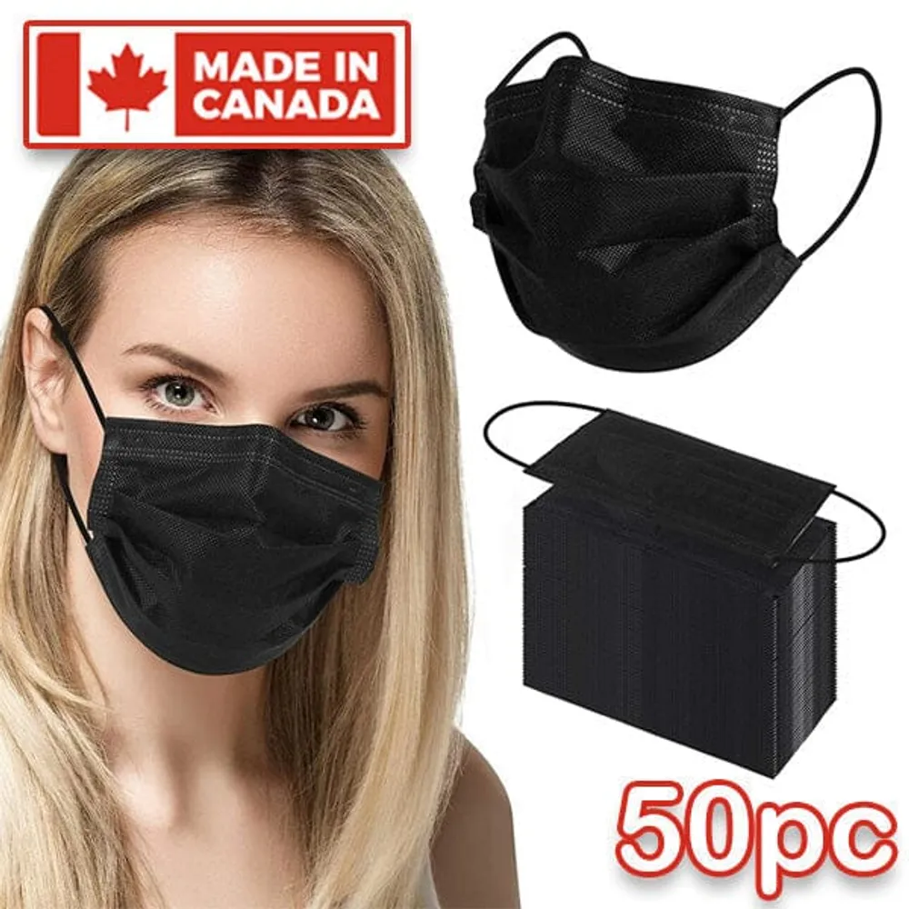 North Shield Black Disposable 4-Ply Masks (50pc) | ASTM Level 3