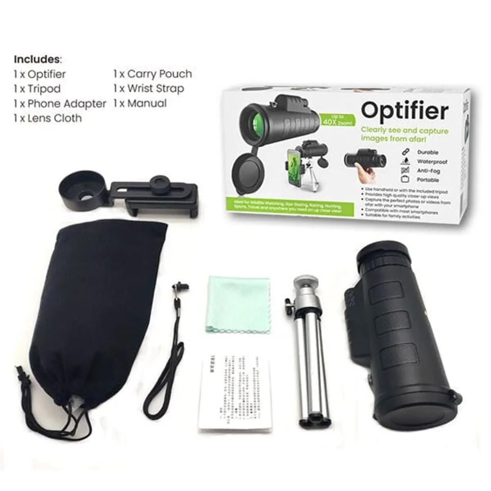 Optifier | HD Monocular Phone Telescope (40X Zoom)