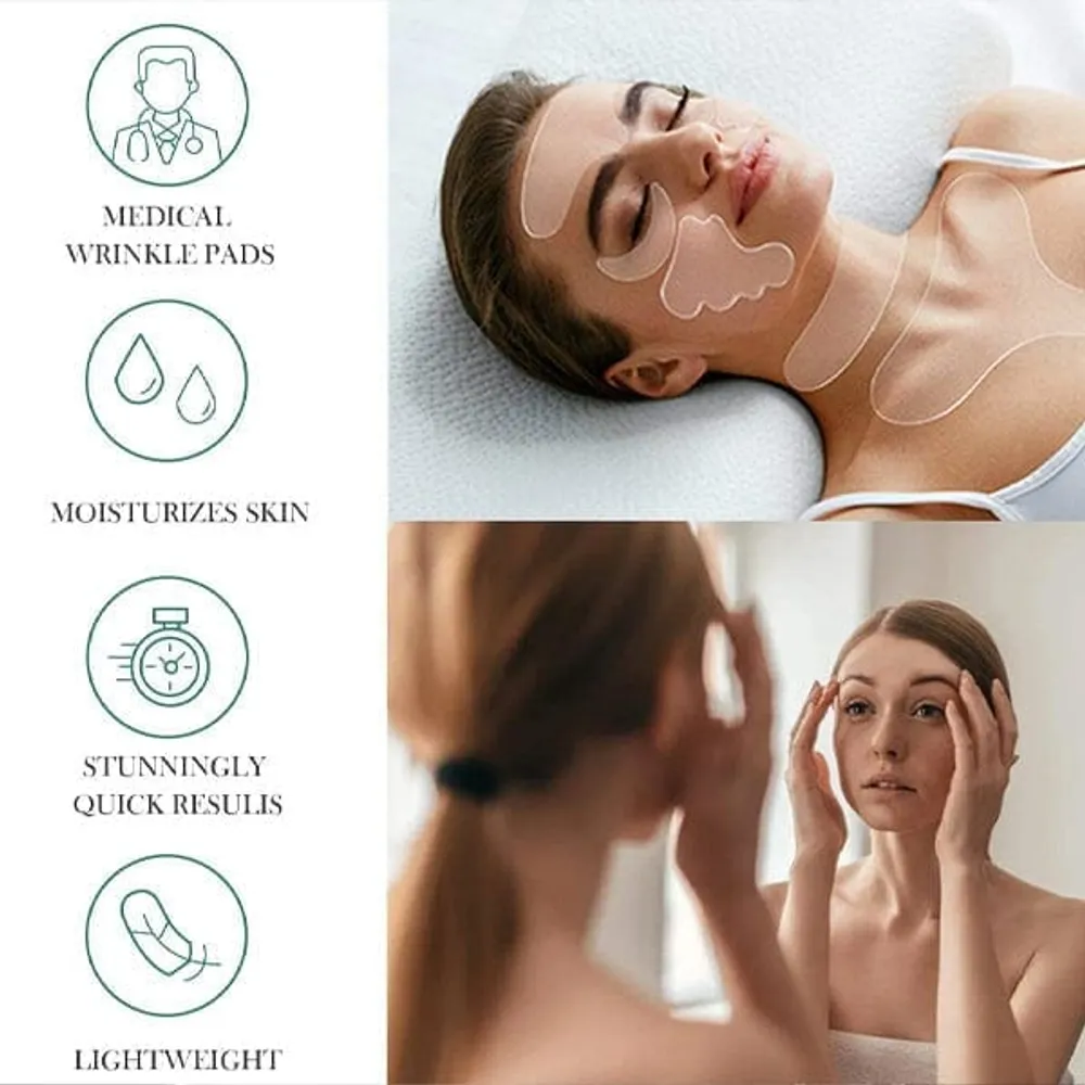 RevivaSkin Neck & Smile Lines (3pc) | Reusable Silicone Anti-Wrinkle Pads