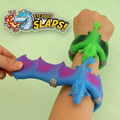 Dragon SLAPS! | 2-in-1 Slap Bracelet & Stretchy Fidget Toy | Color Ships Assorted