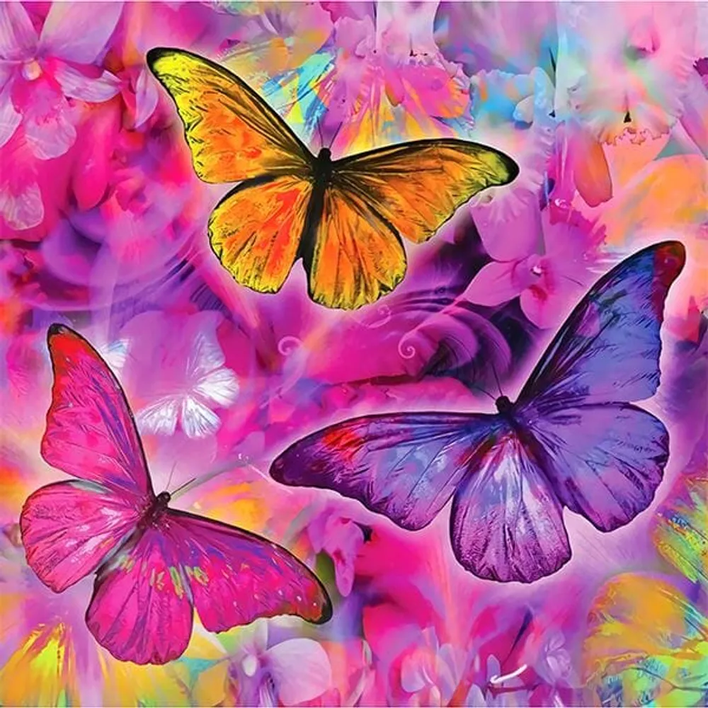 Studio Art Diamond Painting Vivid Collection "Violet Flutter" (40cm x 40cm)