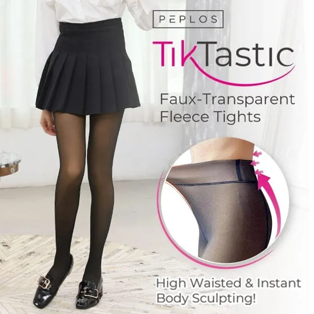 Peplos Tiktastic Faux-Transparent Fleece Tights, NEW Colors!