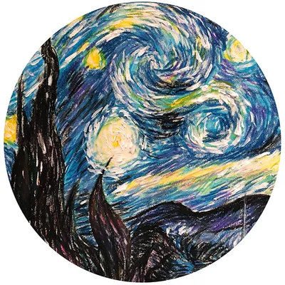 Studio Art Round Wooden Puzzle | Van Gogh's Starry Night (388pc) | 15.75"