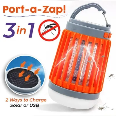Port-A-Zap! The Portable 3-in-1 Mosquito Killer, Solar Lantern & Flashlight