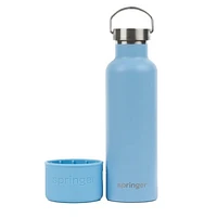 Springer - Pet Water Bottle - Teal Stainless Steel with Bowl