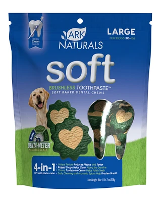 Ark Naturals - Soft Baked Dental Dog Treats - Soft Brushless Toothpaste for Large Dogs