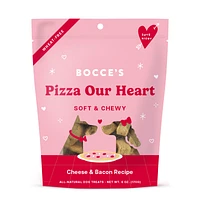 Bocce's Bakery - Soft & Chewy Dog Treat - Pizza Our Heart - Cheese & Bacon Recipe