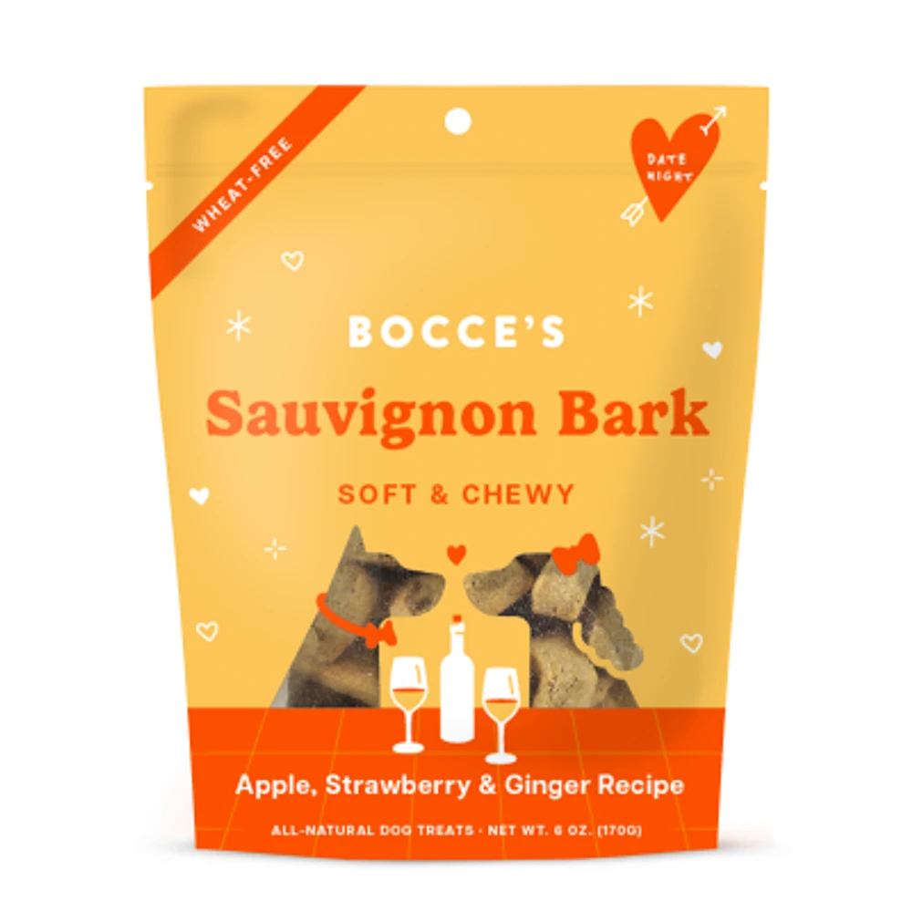 Bocce's Bakery - Soft & Chewy Dog Treats - Sauvignon Bark - Apple,  Strawberry,  & Ginger Recipe