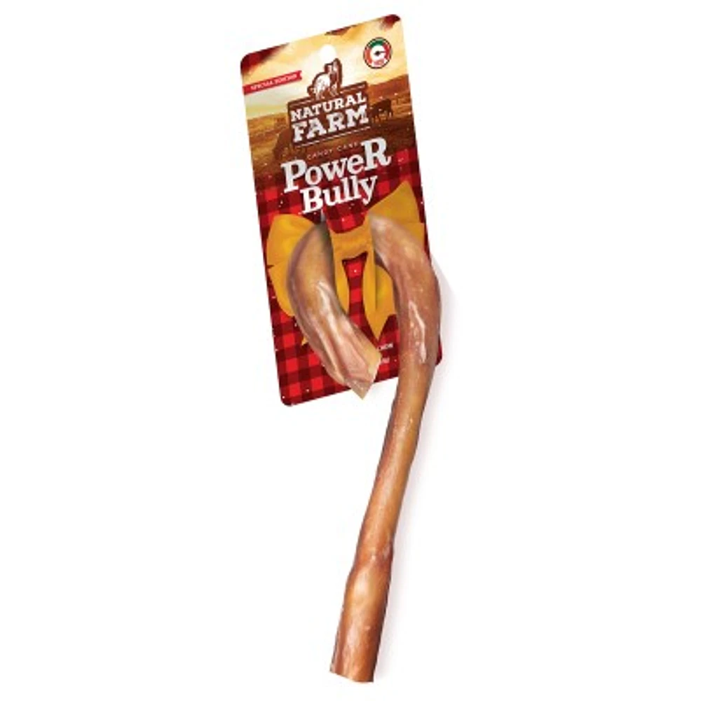 Natural Farm - Dog Chew - Power Bully Candy Cane with Premium Beef Pizzle & Beef Cheek