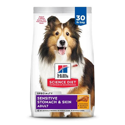 Science Diet - Adult Dry Dog Food For Sensitive Stomach & Skin – Chicken & Barley Recipe