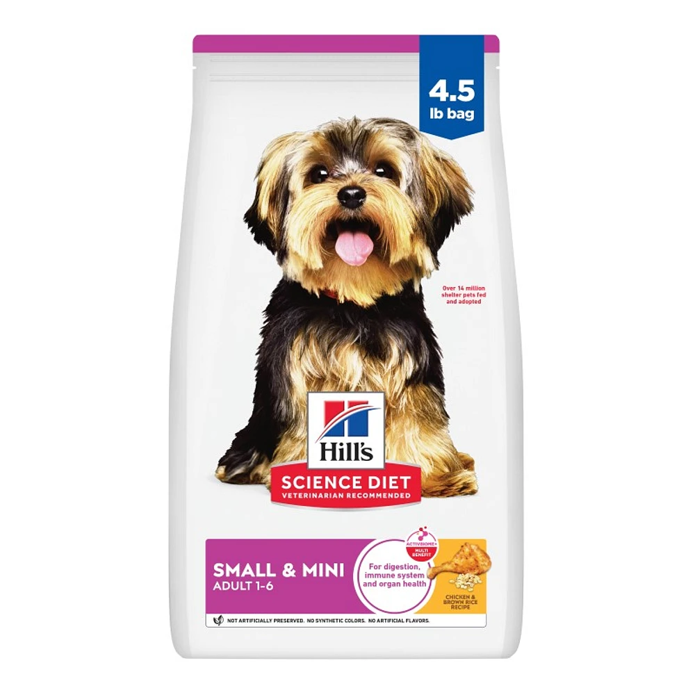 Science Diet - Small & Mini Breed Adult Dry Dog Food – Chicken & Brown Rice Recipe – Supports Digestion