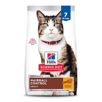 Adult Dry Cat Food for Hairball Control & Healthy Skin – Chicken Recipe