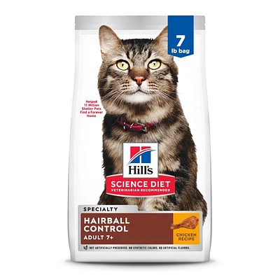 Science Diet - Mature Adult 7+ Dry Cat Food for Hairball Control & Healthy Aging – Chicken Recipe – Supports Digestion