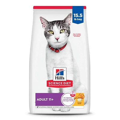 Science Diet - Senior 11+ Dry Cat Food for Healthy Aging & Lean Muscle Support – Chicken Recipe