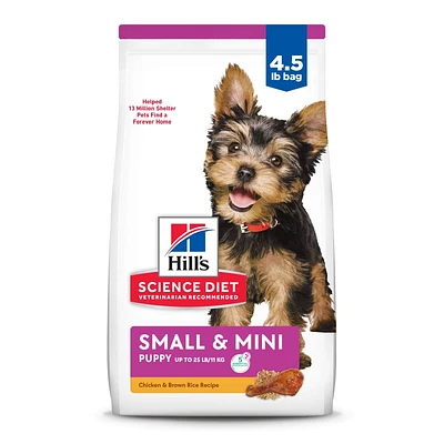 Science Diet - Small & Mini Breed Puppy Dry Dog Food for Healthy Growth & Development – Chicken & Brown Rice Recipe